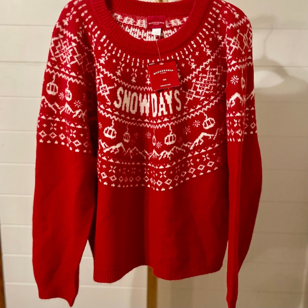 WonderShop AT TARGET Red White Snow Days Fair Isle Winter Sweater XXL‎